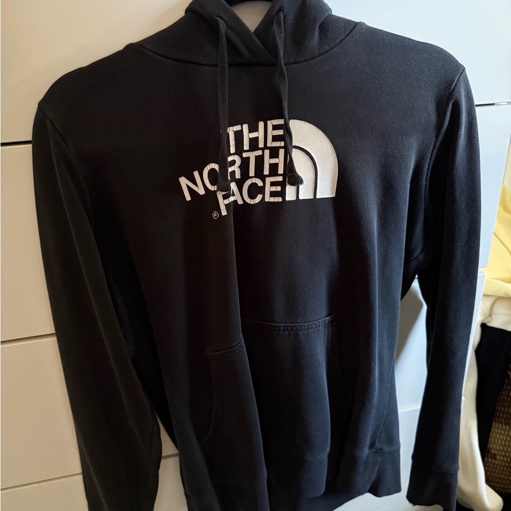 The North Face Men's Black Hoodie with White Logo